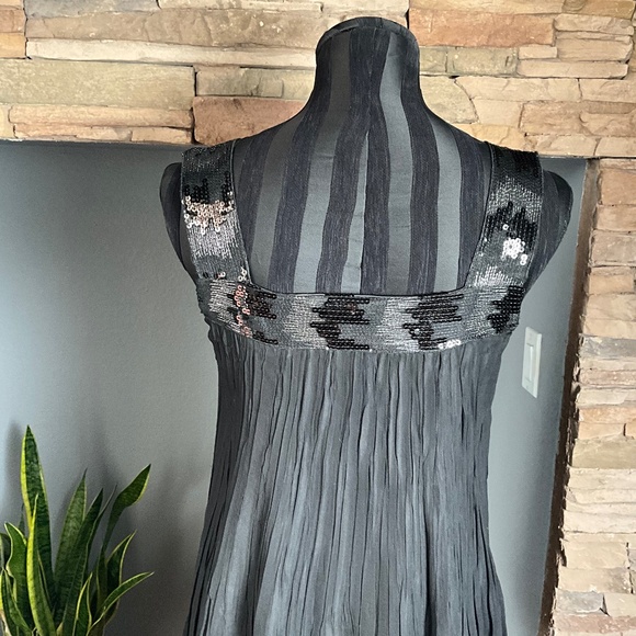 Komarov Y2K Sequin Sheer Going Out Top Indie Whimsigoth Vampire Concert Black M - Picture 5 of 9